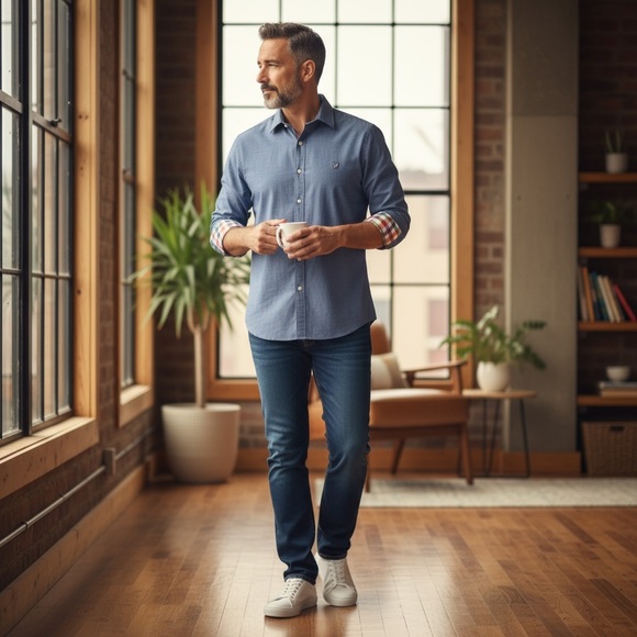 Daniel Cremieux Slim Fit Button Down Shirt with Contrasting Cuffs - Picture 2 of 8